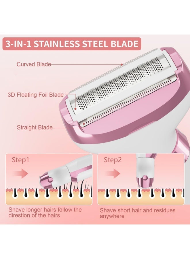 5 in 1 Electric Razor for Women Full Body Hair Trimmer Arm Armpit Private Hair Removal Instrument Dry and Wet Painless Depilator - Image 4