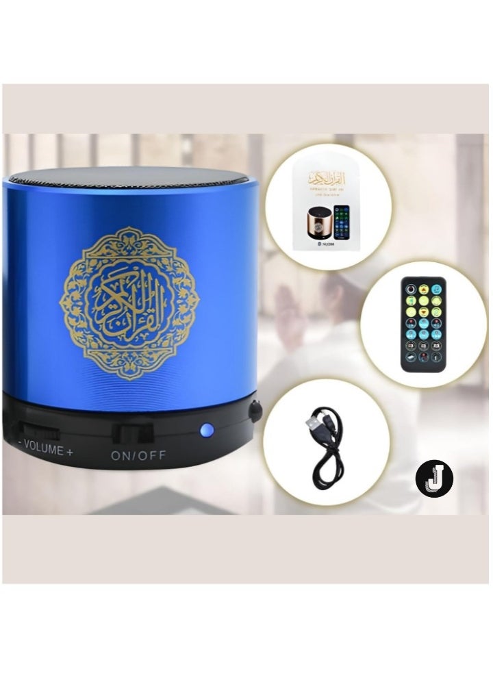 JAJEEK "SQ200 Portable Bluetooth Quran Speaker – 8GB MP3 Player with Remote Control, FM Radio, and Quran Translation (Blue)"  - Image 3