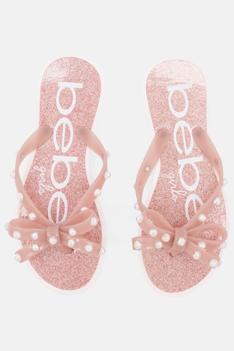 bebe شبشب بنات أطفال بشعار العلامة التجارية، وردي - Image 4