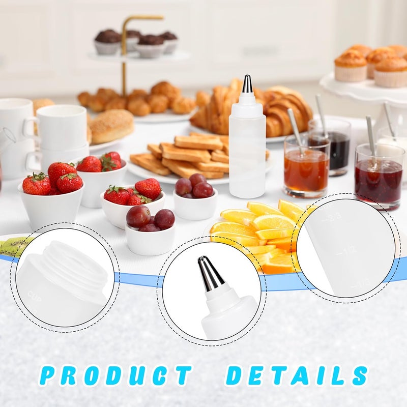 Conagel 9 Pcs 6 oz Plastic Squeeze Applicator Writer Bottles Cookie Icing Bottles Cake Sugar Cookie Decorating Supplies -for Food Coloring Frosting Pancake Arts - Image 3