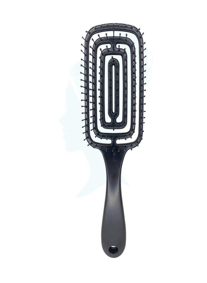 JIFFIX 5-in-1 Hair Comb & Mirror Set | Detangling Hair Brush, Styling, Wide Tooth, Tail Comb & Hand Mirror | Unisex Comb Set for Men, Women & Kids | Durable ABS Plastic (Curved Balck) - Image 4