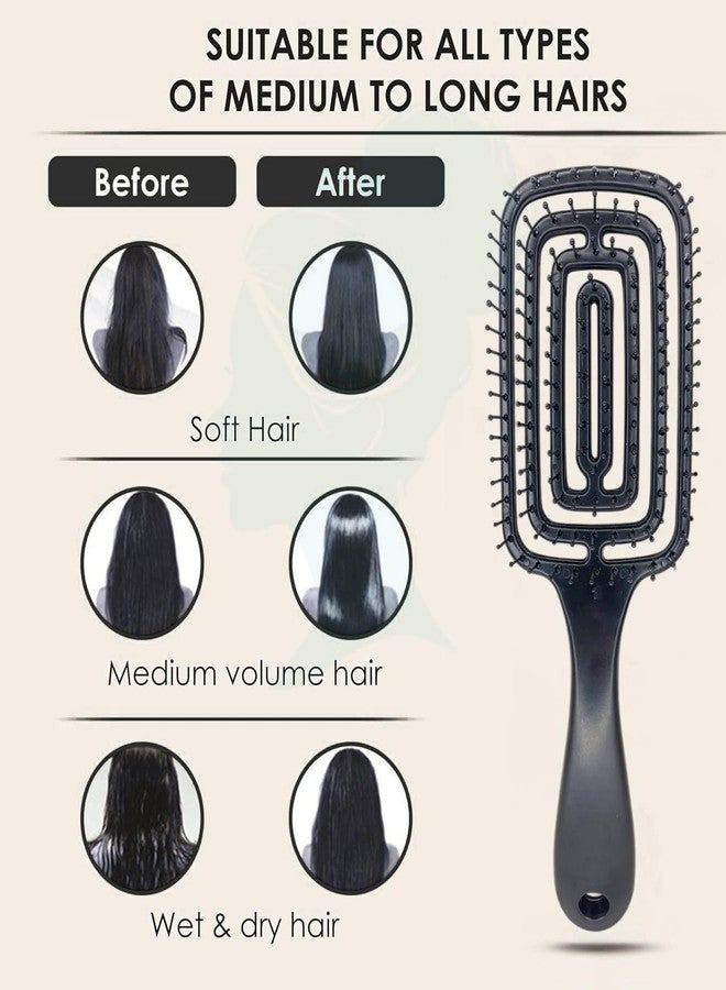 JIFFIX 5-in-1 Hair Comb & Mirror Set | Detangling Hair Brush, Styling, Wide Tooth, Tail Comb & Hand Mirror | Unisex Comb Set for Men, Women & Kids | Durable ABS Plastic (Curved Balck) - Image 5