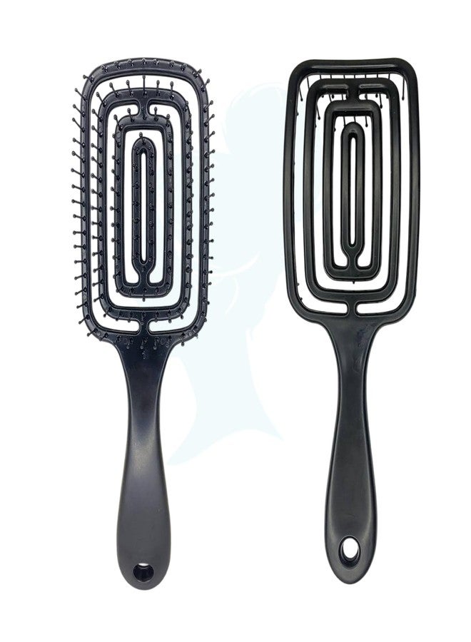 JIFFIX 5-in-1 Hair Comb & Mirror Set | Detangling Hair Brush, Styling, Wide Tooth, Tail Comb & Hand Mirror | Unisex Comb Set for Men, Women & Kids | Durable ABS Plastic (Curved Balck) - Image 3