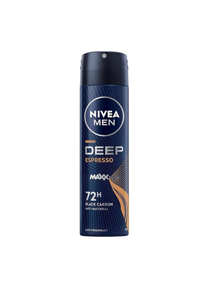 Nivea Deep Black Carbon Espresso Antiperspirant 150ml 150ml  Pack of 3 - Image 2