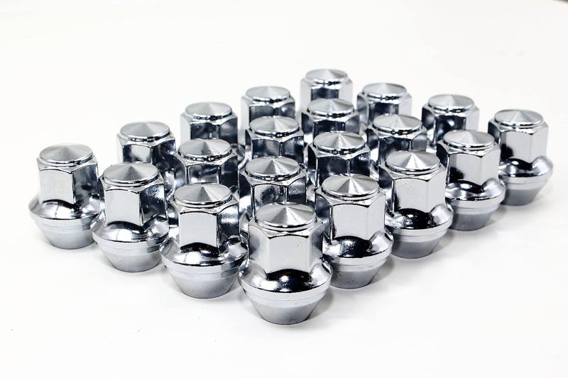 Veritek Performance Set of 20 Chrome Acorn Seat Lug Nuts for Ford Vehicles - Image 1