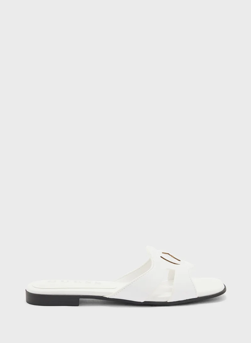 GUESS White ciella slides