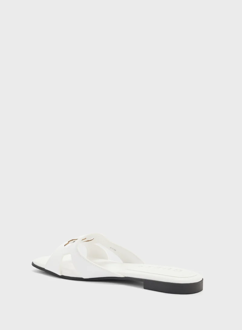GUESS White ciella slides