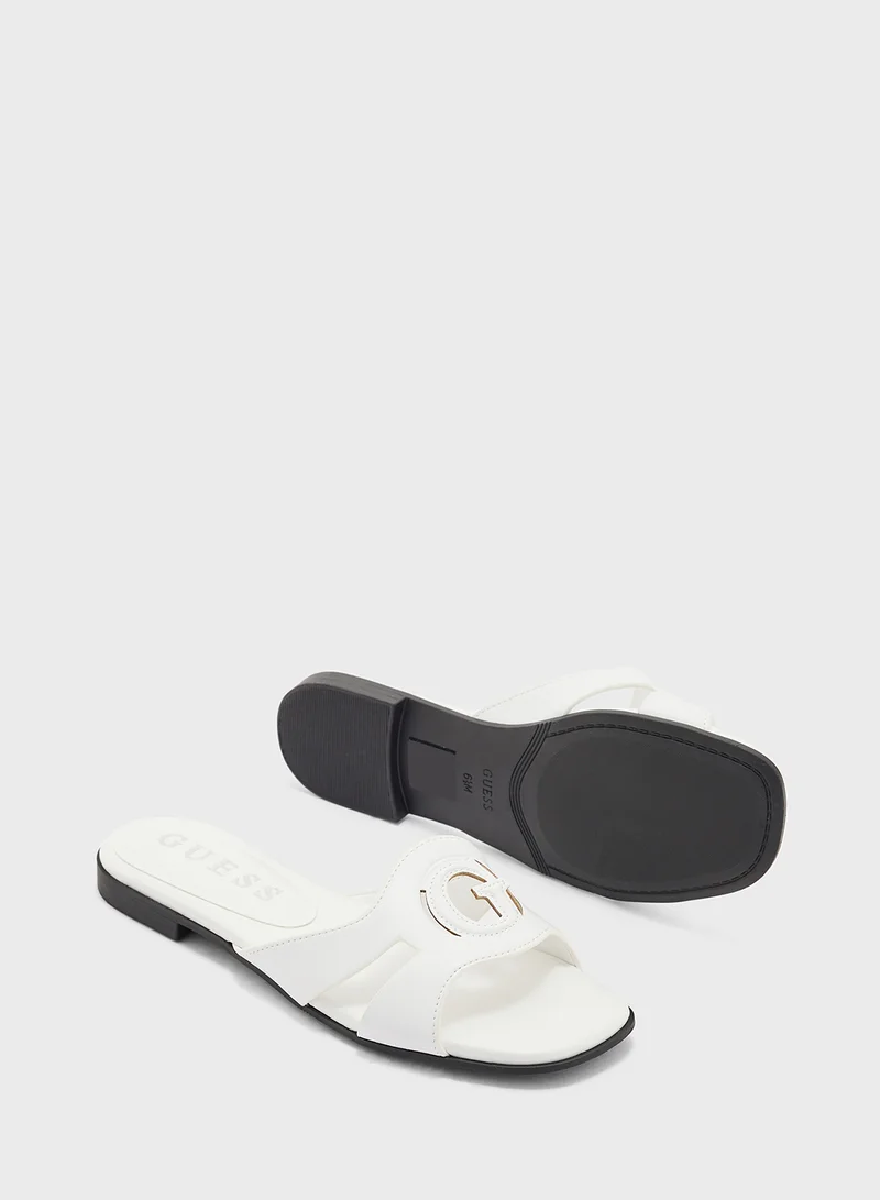 GUESS White ciella slides