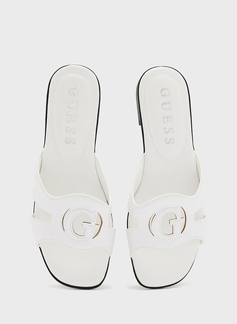 GUESS White ciella slides