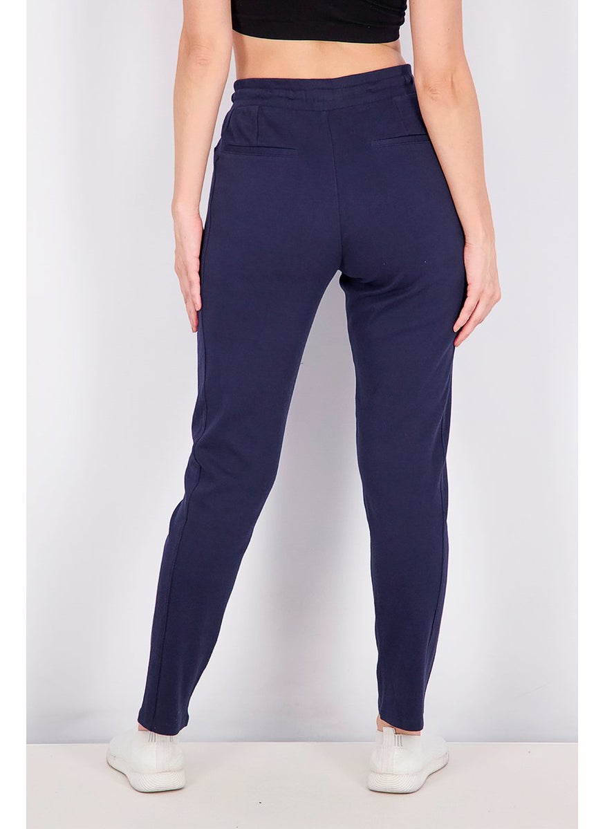 Tchibo Women Stretchable Jogger Pants, Navy Blue  - Image 2