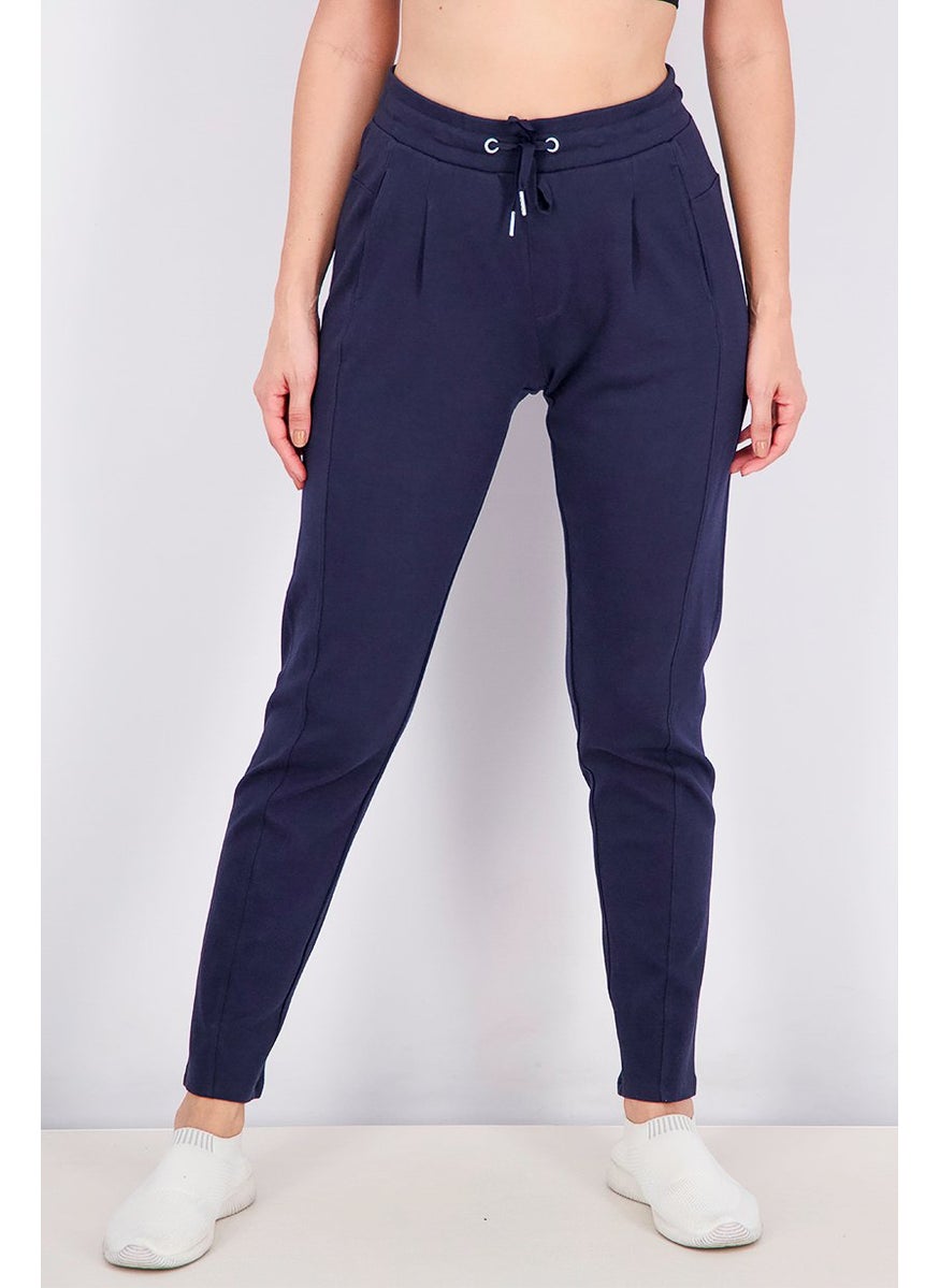 Tchibo Women Stretchable Jogger Pants, Navy Blue  - Image 1