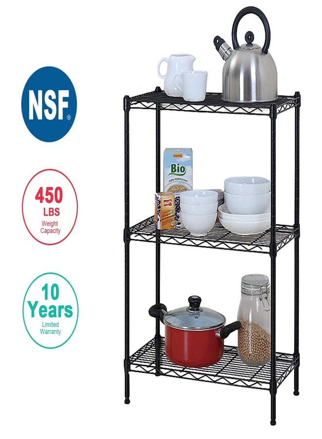 BestOffice 3 Wire Shelving Unit Garage NSF Wire Shelf Metal Large Storage Shelves Heavy Duty Height Adjustable Commercial Grade Steel Layer Shelf Rack Organizer for Kitchen Bathroom Bedroom-13x23x30 - Image 2