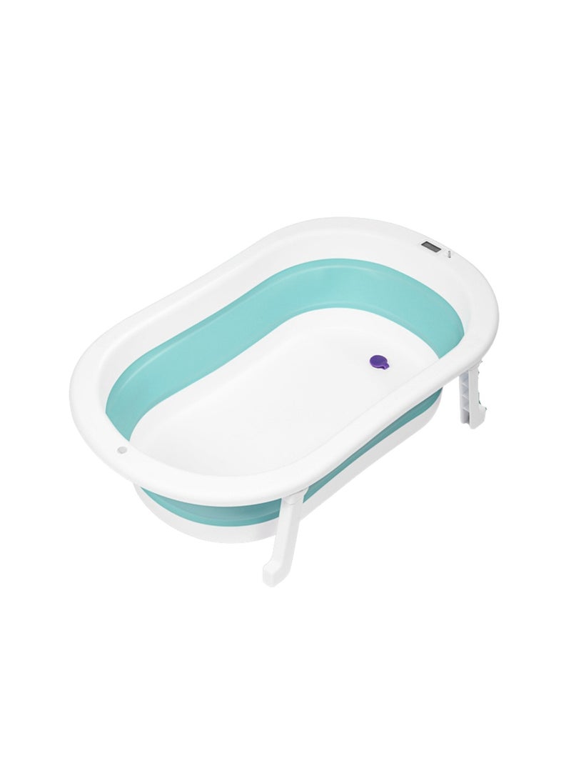 Moms Magic Foldable Bathtub with Thermometer – Storage Box, Easy to Clean, Color-Changing Water Plug, Comfortable for Babies to Sit or Lie Down  - Image 1