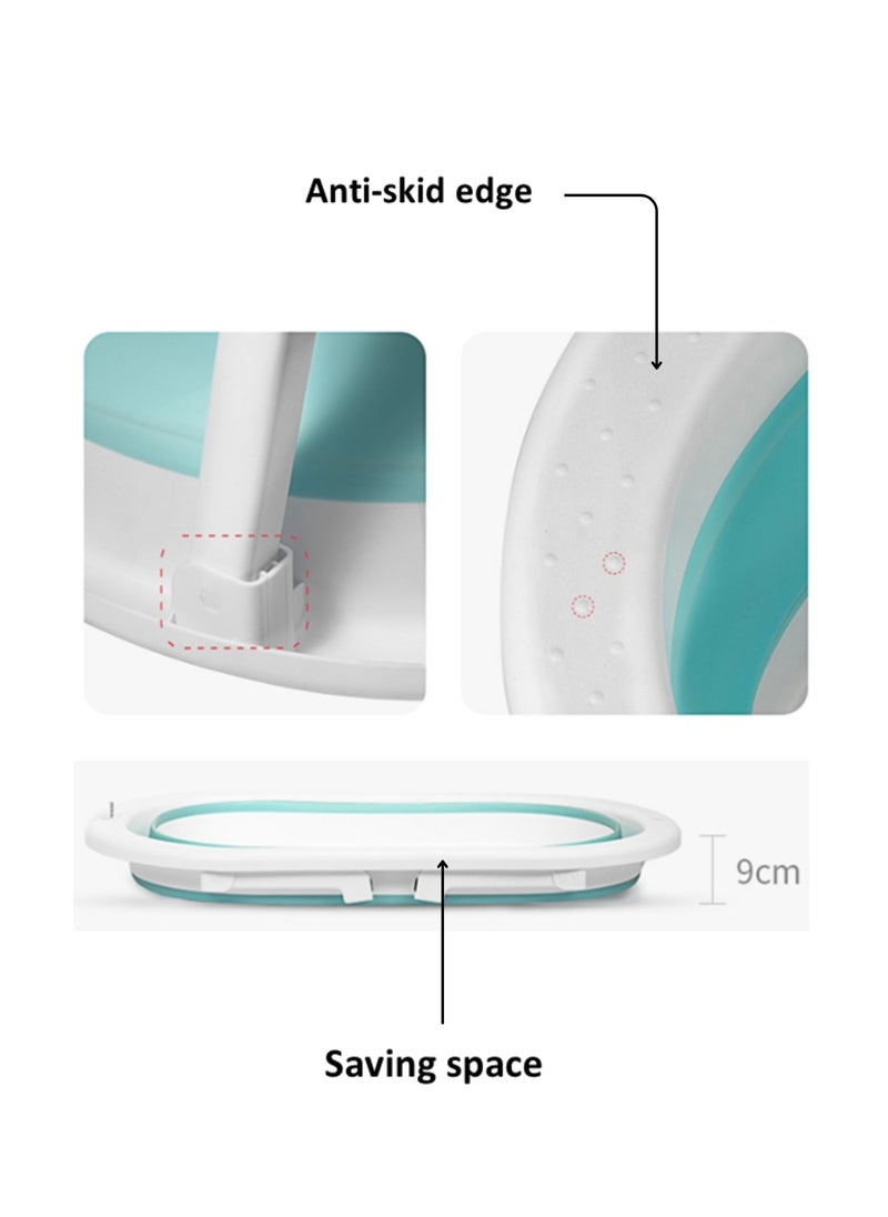 Moms Magic Foldable Bathtub with Thermometer – Storage Box, Easy to Clean, Color-Changing Water Plug, Comfortable for Babies to Sit or Lie Down  - Image 5
