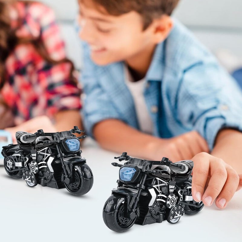 FunBlast لعبة دراجة للأطفال – نموذج مصغر مقاس 1:36 من دراجات نارية مصنوعة من الصب، ألعاب دراجات نارية تعمل بالاحتكاك، ألعاب دراجات واقعية للأطفال من عمر 3 سنوات فما فوق، للبنات والأولاد (أسود) - Image 2