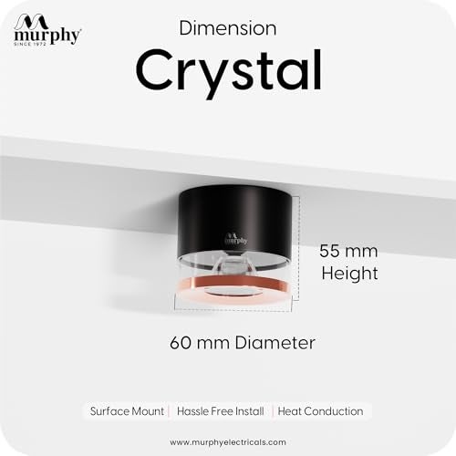 Murphy 6W Crystal Black Rose Gold Cylindrical COB Surface Lights for Ceiling (Warm White, Pack of 5) - Image 5