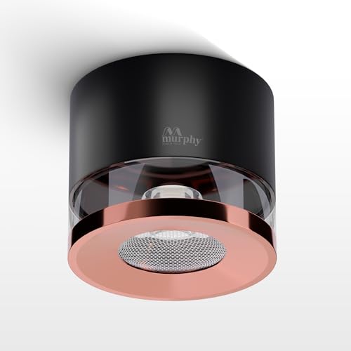 Murphy 6W Crystal Black Rose Gold Cylindrical COB Surface Lights for Ceiling (Warm White, Pack of 5) - Image 1