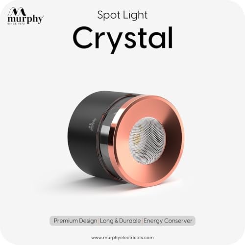 Murphy 6W Crystal Black Rose Gold Cylindrical COB Surface Lights for Ceiling (Warm White, Pack of 5) - Image 3