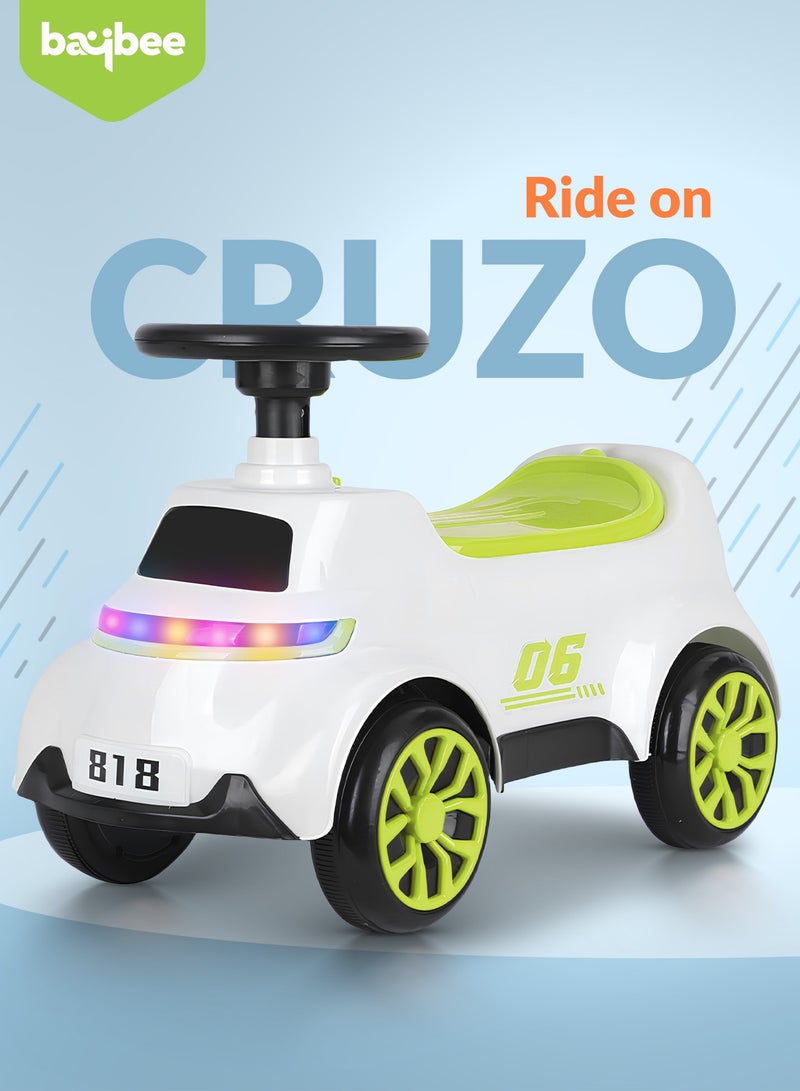 BAYBEE Cruzo Baby Ride on Car for Kids, Ride on Baby Car with Lights, Music, and Storage Space | Kids Push Car for Baby | Children Push Ride on Car for Kids Toddlers 1 to 3 Years Boy Girl Green - Image 2