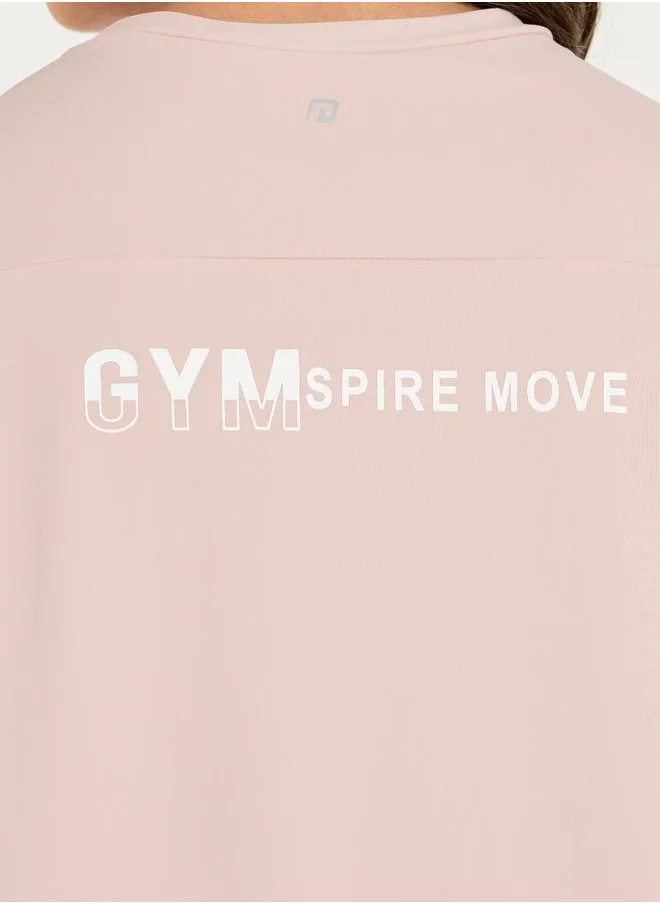 Styli Gymspire Edition - Label & Back Text Short Sleeve Top