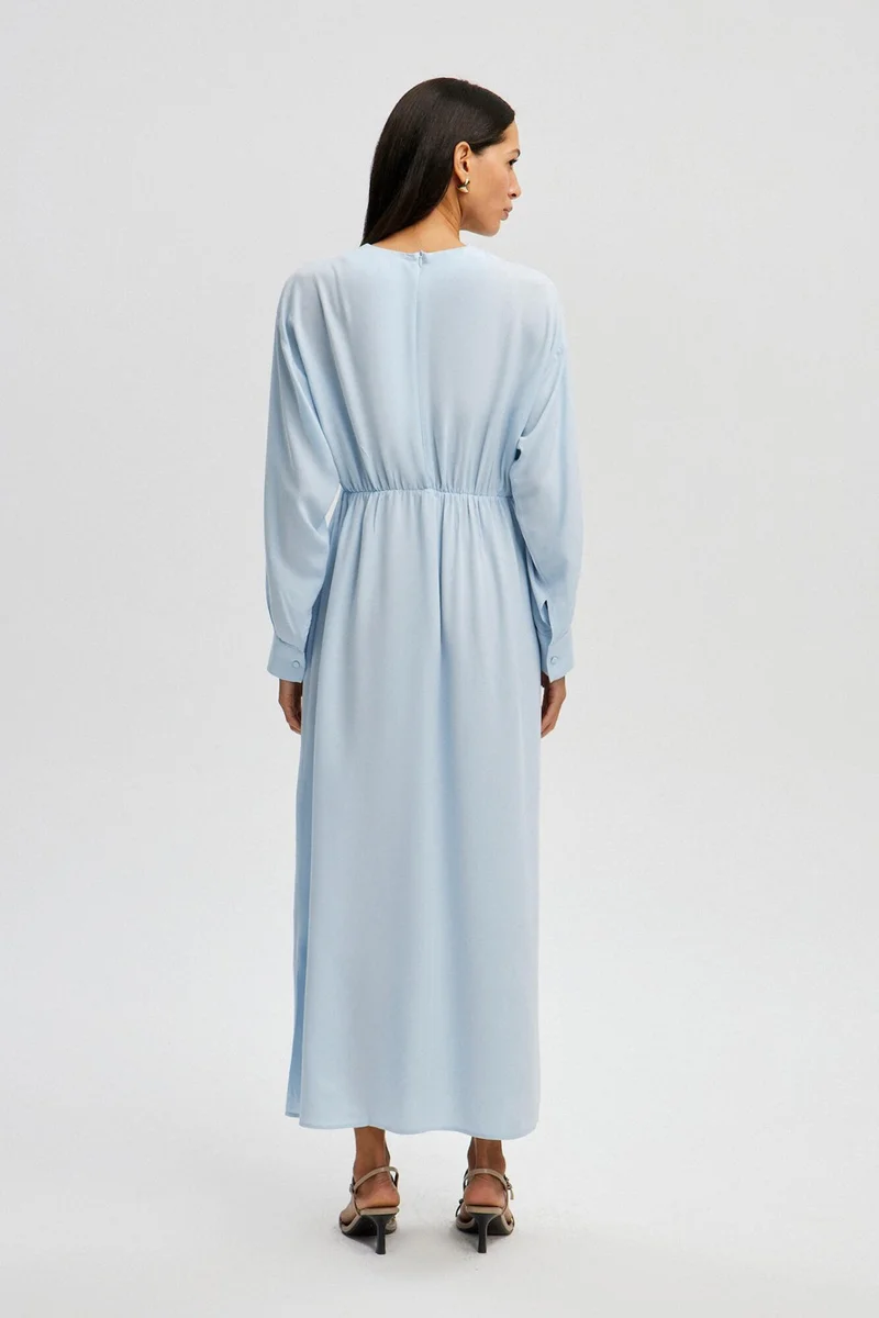 Touche Button Detailed Viscose Dress