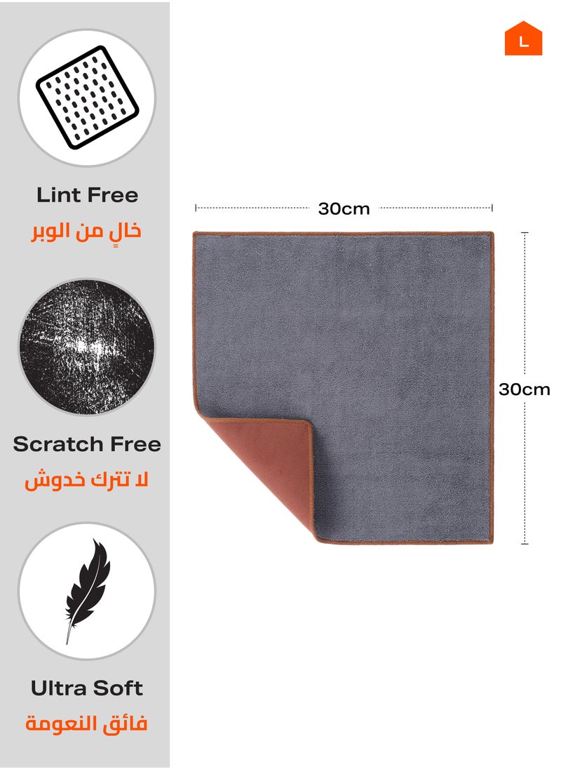 LAWAZIM Car Cleaning Wipers - 2 Piece, 30x30cm - Lint and Streak Free Soft Microfiber Towels for Auto Detailing, Car Drying, and Polishing - Ideal for Windshields, Wax Removal, and Household Cleaning  - Image 2