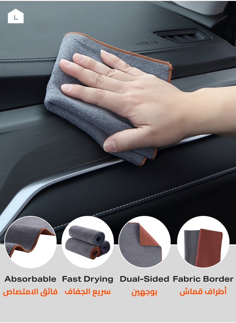 LAWAZIM Car Cleaning Wipers - 2 Piece, 30x30cm - Lint and Streak Free Soft Microfiber Towels for Auto Detailing, Car Drying, and Polishing - Ideal for Windshields, Wax Removal, and Household Cleaning  - Image 5