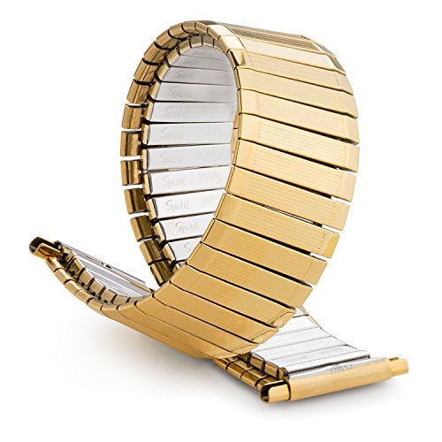 Speidel Mens Stainless Steel Comfortable Stretch Watch Band Gold Replacement Strap 1622mm Straight End with No Clasp - Image 1