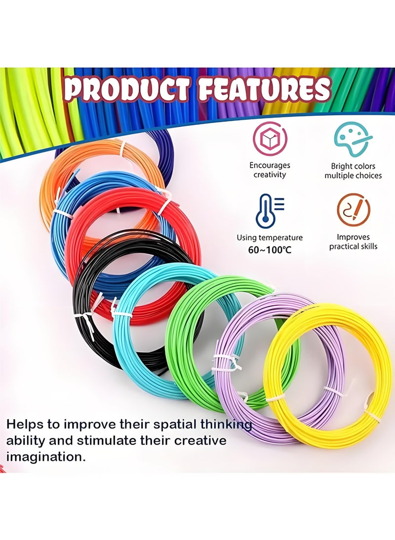 Wish Plus Filament for 3D Printing Pen for Kid's Multi-Functional and Perfect for Creative Art Easy to Use Birthday Gift for Boys and Girls (Extra Filament) - Image 2