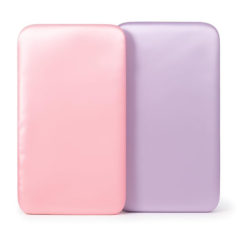 Pro Goleem Satin Bassinet Sheet 2 Pack Great for Baby Hair Soft Silk Feeling Sheet for Rectangle Cradle Bassinet Mattress Pad for Girls Gift Newborn and InfantPink Purple - Image 2