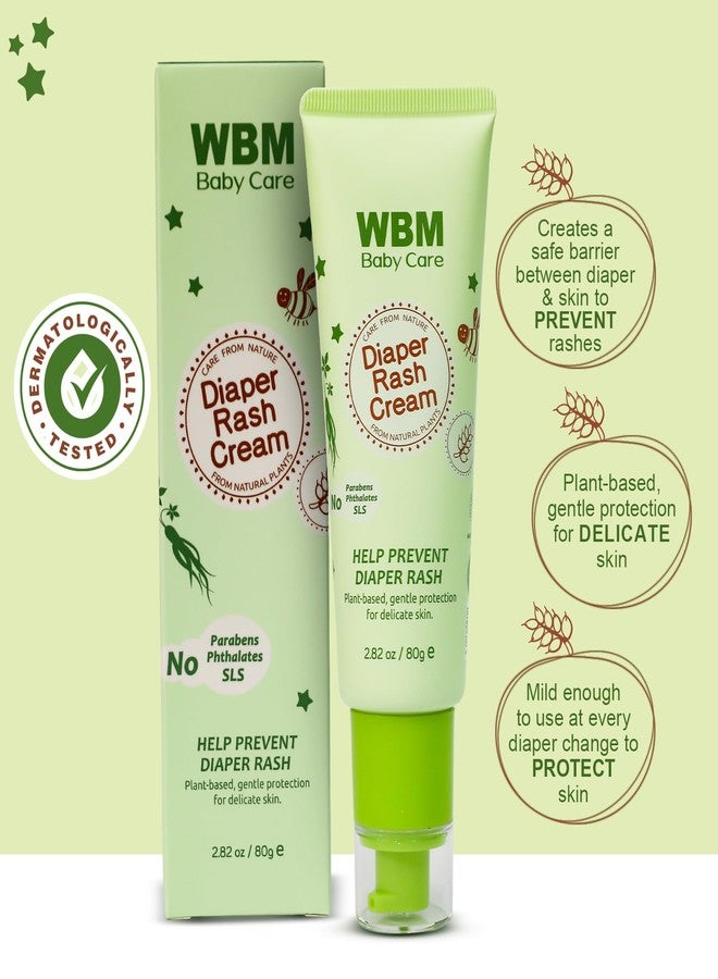 WBM Diaper Rash Cream | Baby Rash Relief Ointments Cream | Cruelty-Free, Hypoallergenic, Soothing, Moisturizing with Zinc Oxide | Gentle for Baby Skin | 2.82 oz - Image 3