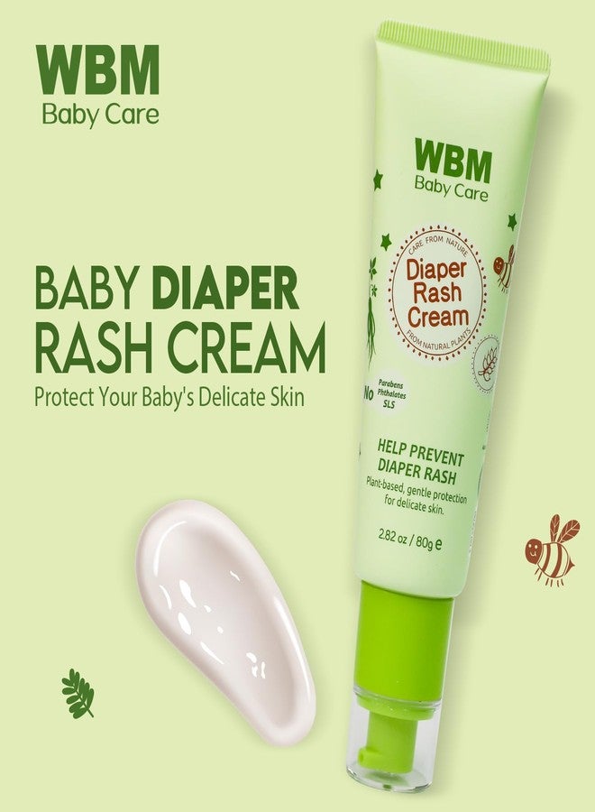 WBM Diaper Rash Cream | Baby Rash Relief Ointments Cream | Cruelty-Free, Hypoallergenic, Soothing, Moisturizing with Zinc Oxide | Gentle for Baby Skin | 2.82 oz - Image 2