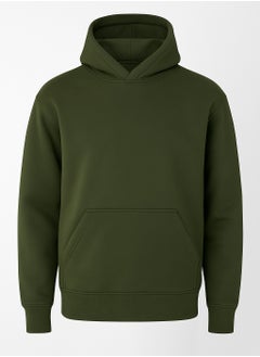 سوفت ستيبس هودي زيتي ساده للرجال مقاس XL  - Image 1