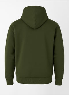 سوفت ستيبس هودي زيتي ساده للرجال مقاس XL  - Image 2