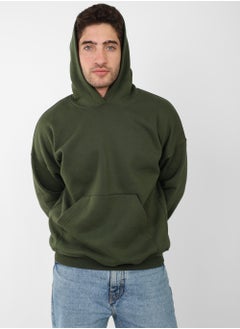 سوفت ستيبس هودي زيتي ساده للرجال مقاس XL  - Image 4