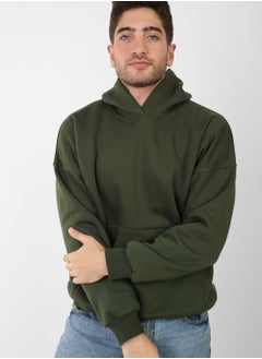 سوفت ستيبس هودي زيتي ساده للرجال مقاس XL  - Image 5