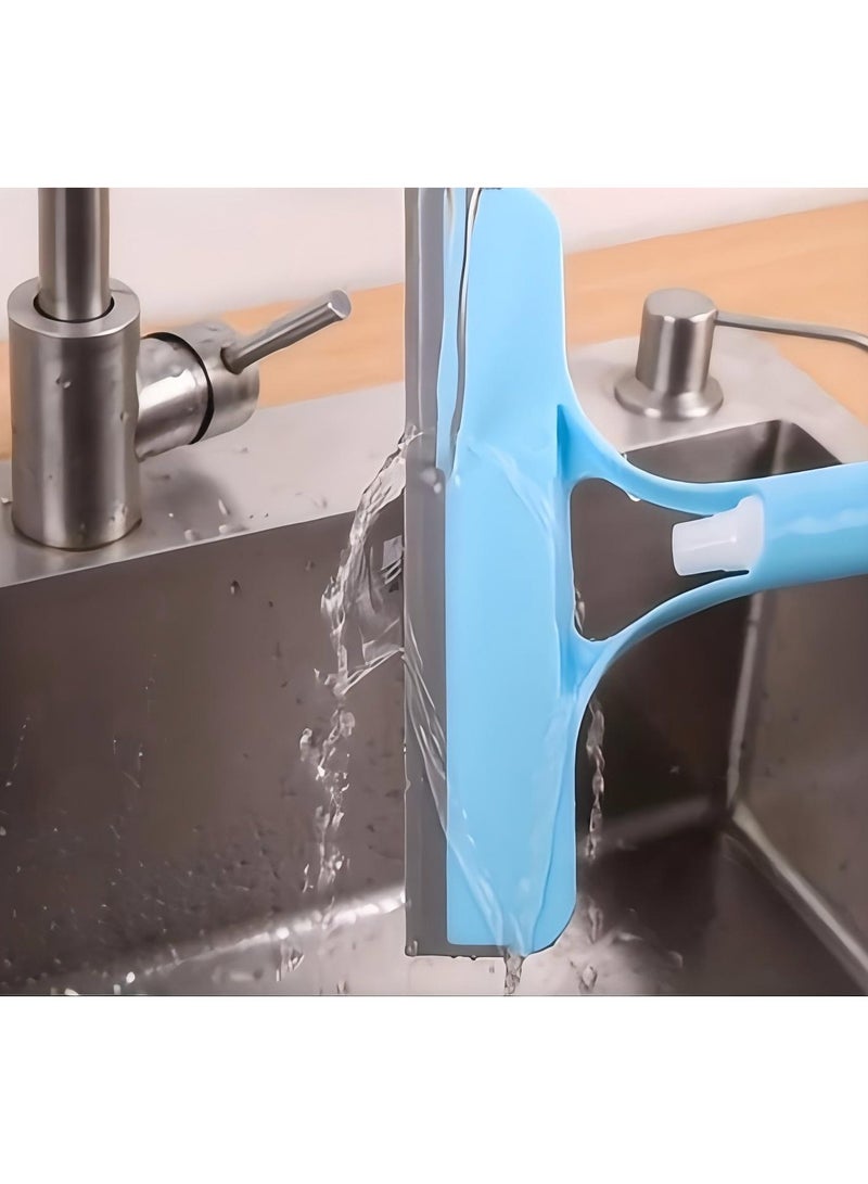 كومبي ممسحة زجاج متعددة الوظائف مع علبة سقاية، مثالية لتنظيف المرايا والنوافذ والسيارات، تتضمن ملحقات الحمام - Image 3