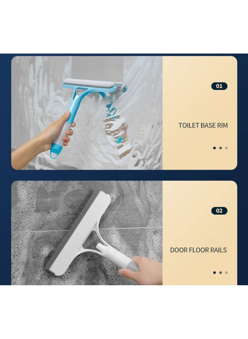 كومبي ممسحة زجاج متعددة الوظائف مع علبة سقاية، مثالية لتنظيف المرايا والنوافذ والسيارات، تتضمن ملحقات الحمام - Image 5