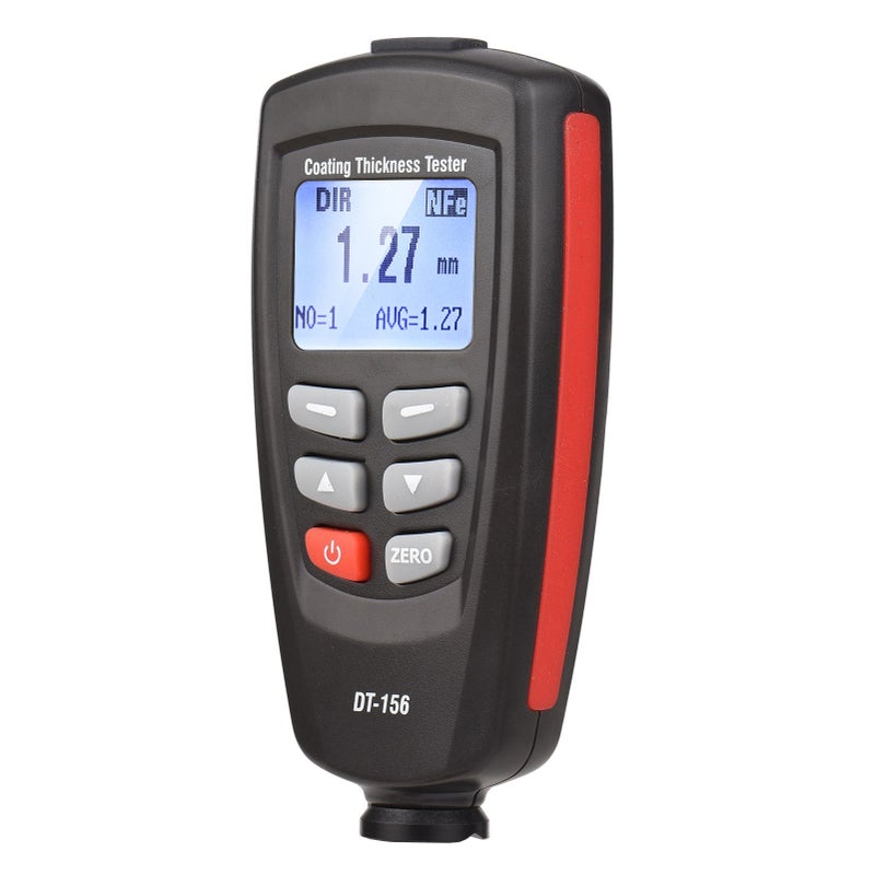 CEM DT-156 LCD Coating Thickness Tester Fe/NFe Paint Thickness Gauge Meter Car Paint Depth Gauge Tester 0~1800μm with Calibration Substrates Calibration Coating Film Carrying Case for Car Automobile - Image 1