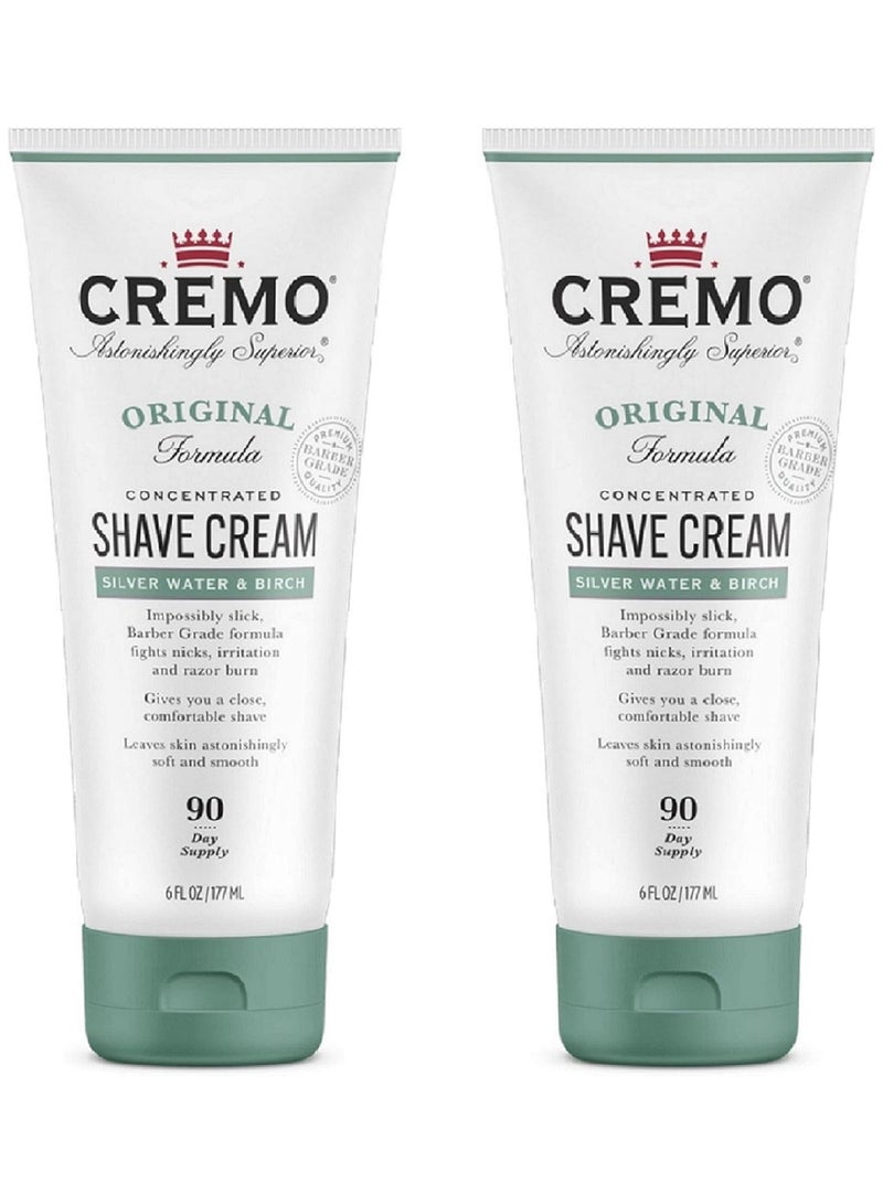 cremo Barber Grade Silver Water & Birch Shave Cream 12 Fl Oz Pack of 2 - Image 1