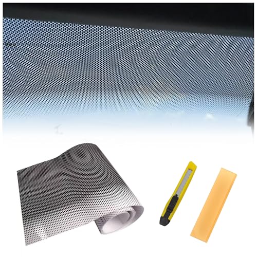 Qiyibei Car WindshieldRear Window Sunshade Film Static Cling Reusable Heat UV Blocking Gradient Black Design 787 x 6 Universal Tools Included 1 PCS - Image 1