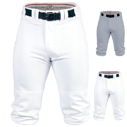 Rawlings mens PRO 150 Series Baseball Pants Knicker Fit Adult Sizes Solid Multiple Colors White Medium - Image 1