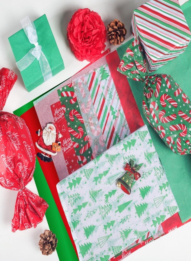 BLEWINDZ 100 Sheets Christmas Tissue Paper for Gift Wrapping Bags, 20'' x 20'' Christmas Sparkle Metallic Gift Wrapping Paper Bulk for Xmas Birthday Holiday Decor (10 Patterns) - Image 2