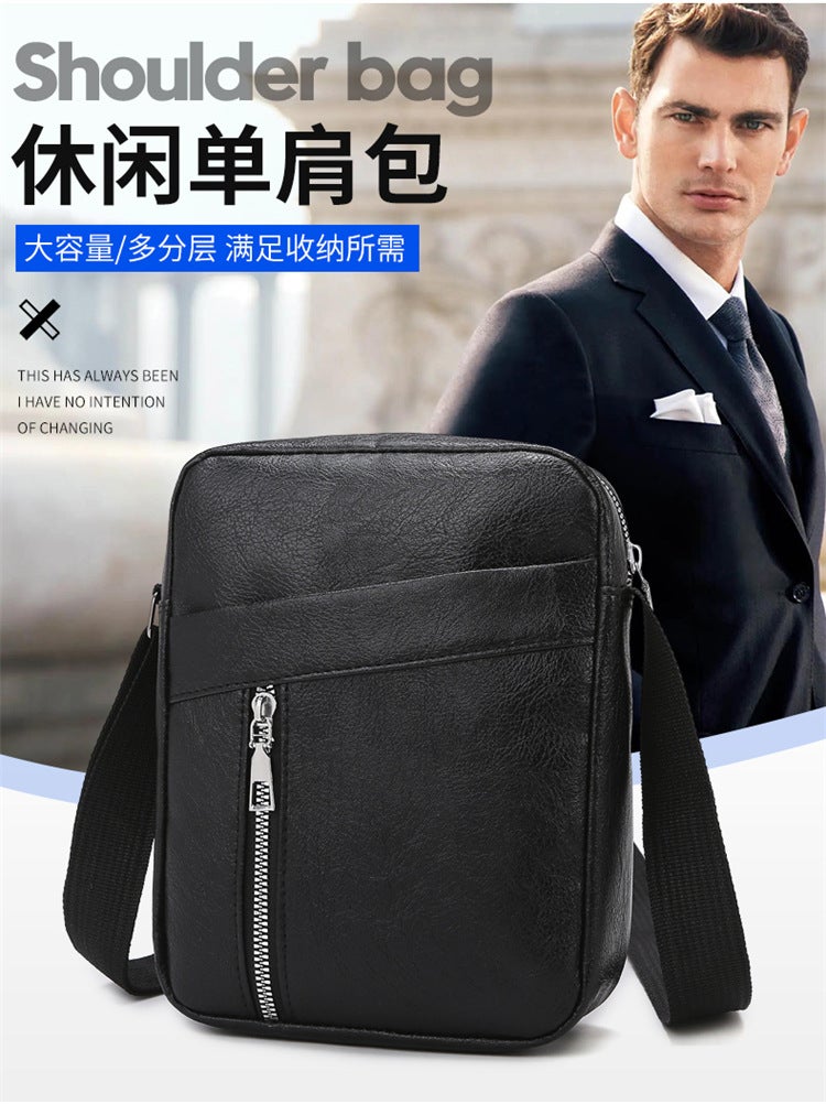 Commuter Men'S Shoulder Small Square Bag Large Capacity Multi-Layer Office Men'S Bag Business Travel Crosbody Bag - Image 2