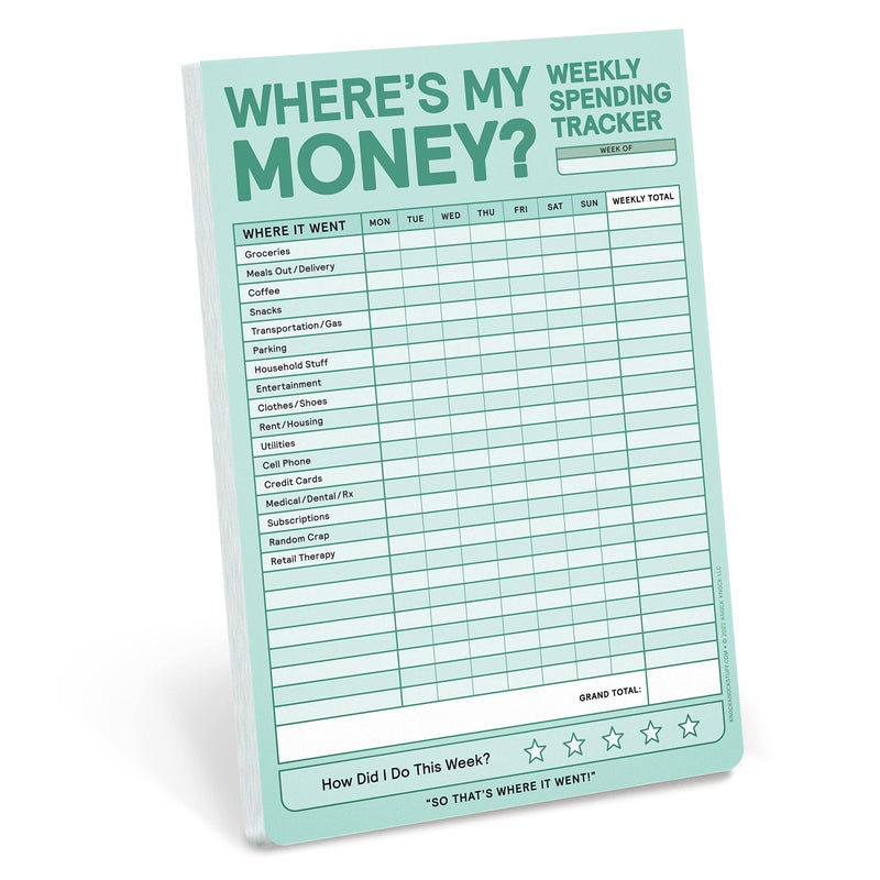 Knock Knock Weekly Money Tracker Pad, Weekly Spending Tracker Budget Pad (Pastel Version), 6 x 9-inches - Image 1