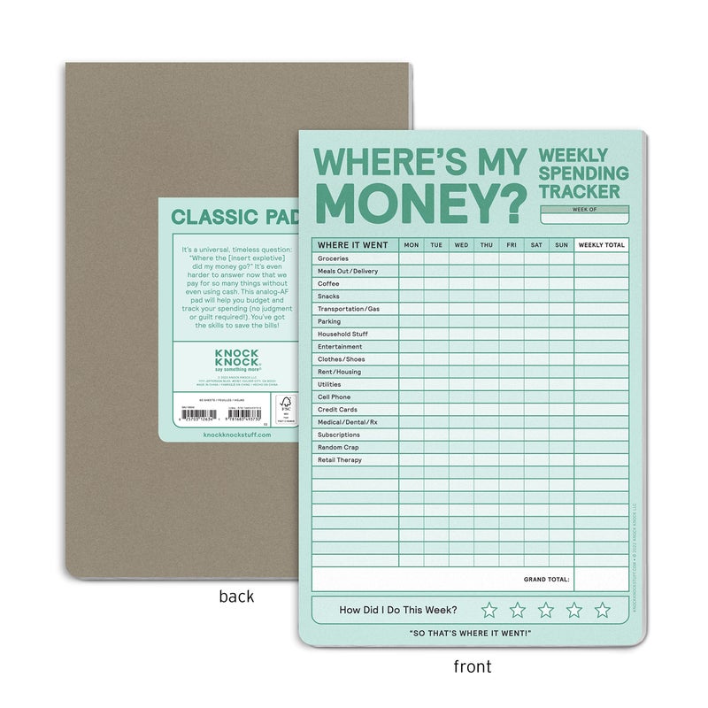 Knock Knock Weekly Money Tracker Pad, Weekly Spending Tracker Budget Pad (Pastel Version), 6 x 9-inches - Image 2