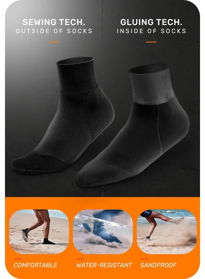 Capas 2mm Neoprene Socks, Beach Volleyball Sand Proof Socks, Wetsuit Diving Socks Keep Warm for Men Women, 2mm-black, S - Image 3