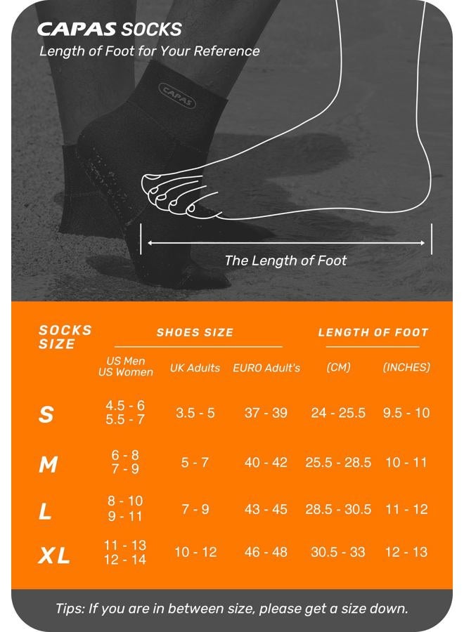 Capas 2mm Neoprene Socks, Beach Volleyball Sand Proof Socks, Wetsuit Diving Socks Keep Warm for Men Women, 2mm-black, S - Image 2