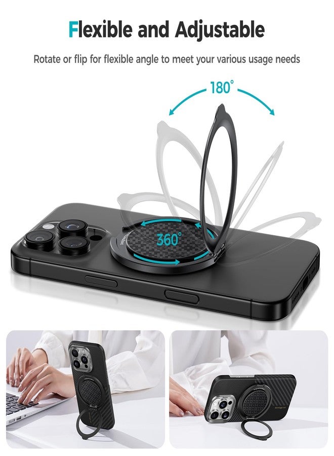 بينكس حامل ومقبض هاتف مغناطيسي من بينكس أرمور بوب، متوافق مع ماج سيف، حامل حلقي للهاتف قابل للتعديل بزاوية 360 درجة، متوافق مع سلسلة آيفون 16/15/14/13/12، تصميم متين من الكيفلار - Image 2