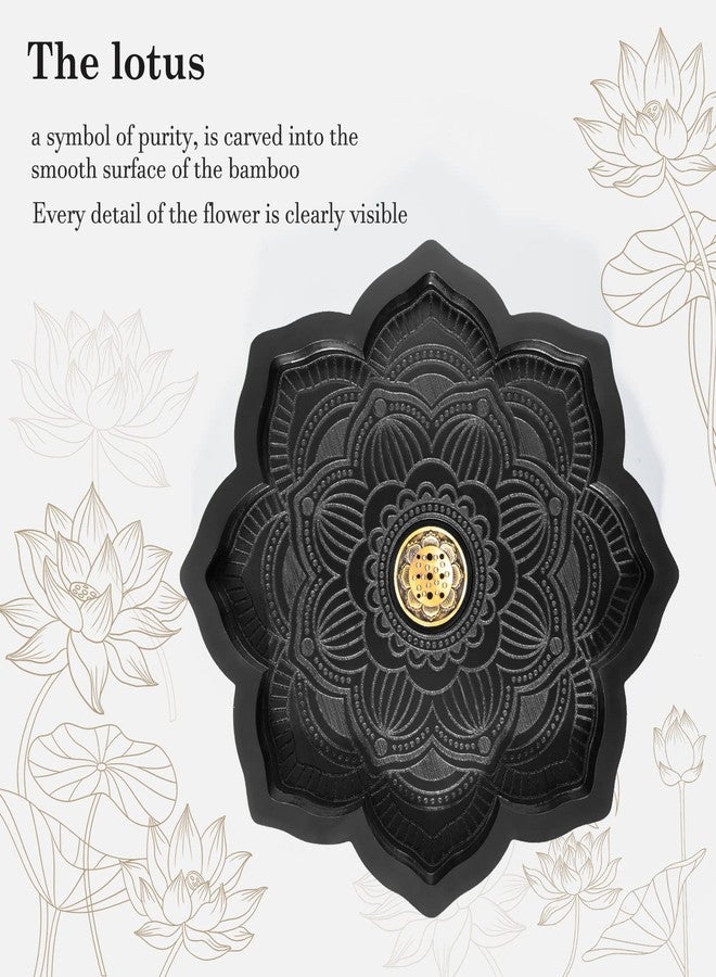 Mooncraftlogy Lotus Crystal Tray, Wooden Incense Burner for Stick/Cone, Gemstone Display Holder, Organizer for Rocks, Essential Oil, and Jewelry - Image 5